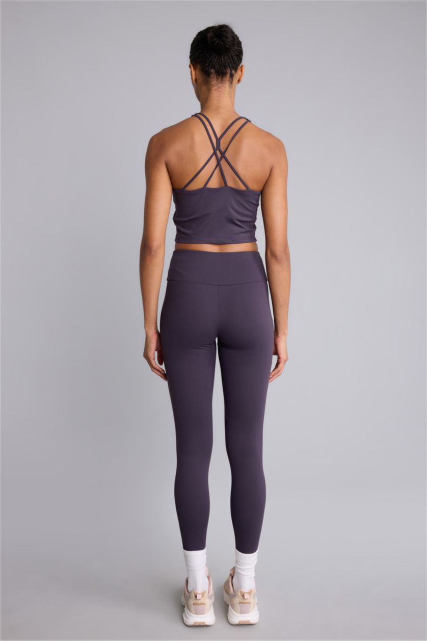 Women Dark Purple Sport Leggings