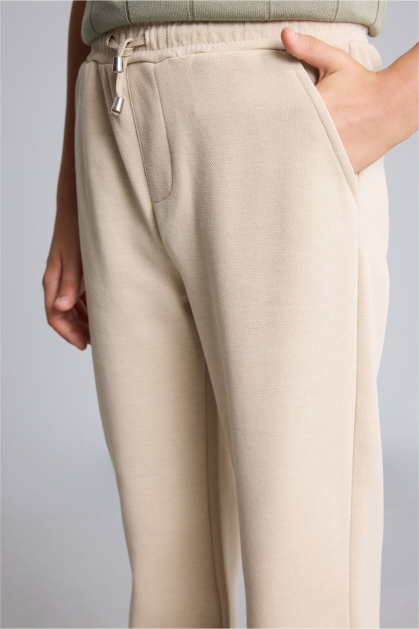 Erkek Çocuk - Genç Erkek Bej Regular Fit Düz Paça Pantolon Erkek Çocuk