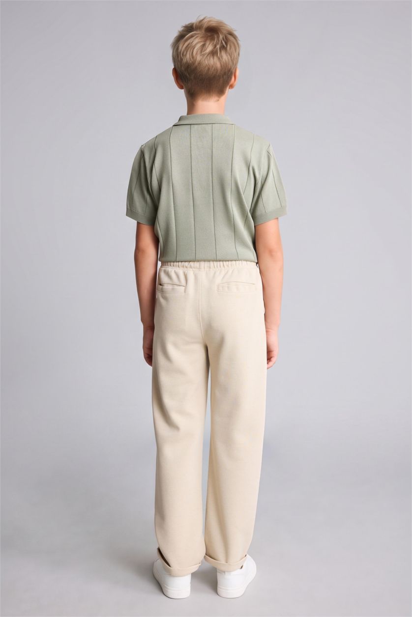 Erkek Çocuk - Genç Erkek Bej Regular Fit Düz Paça Pantolon Erkek Çocuk