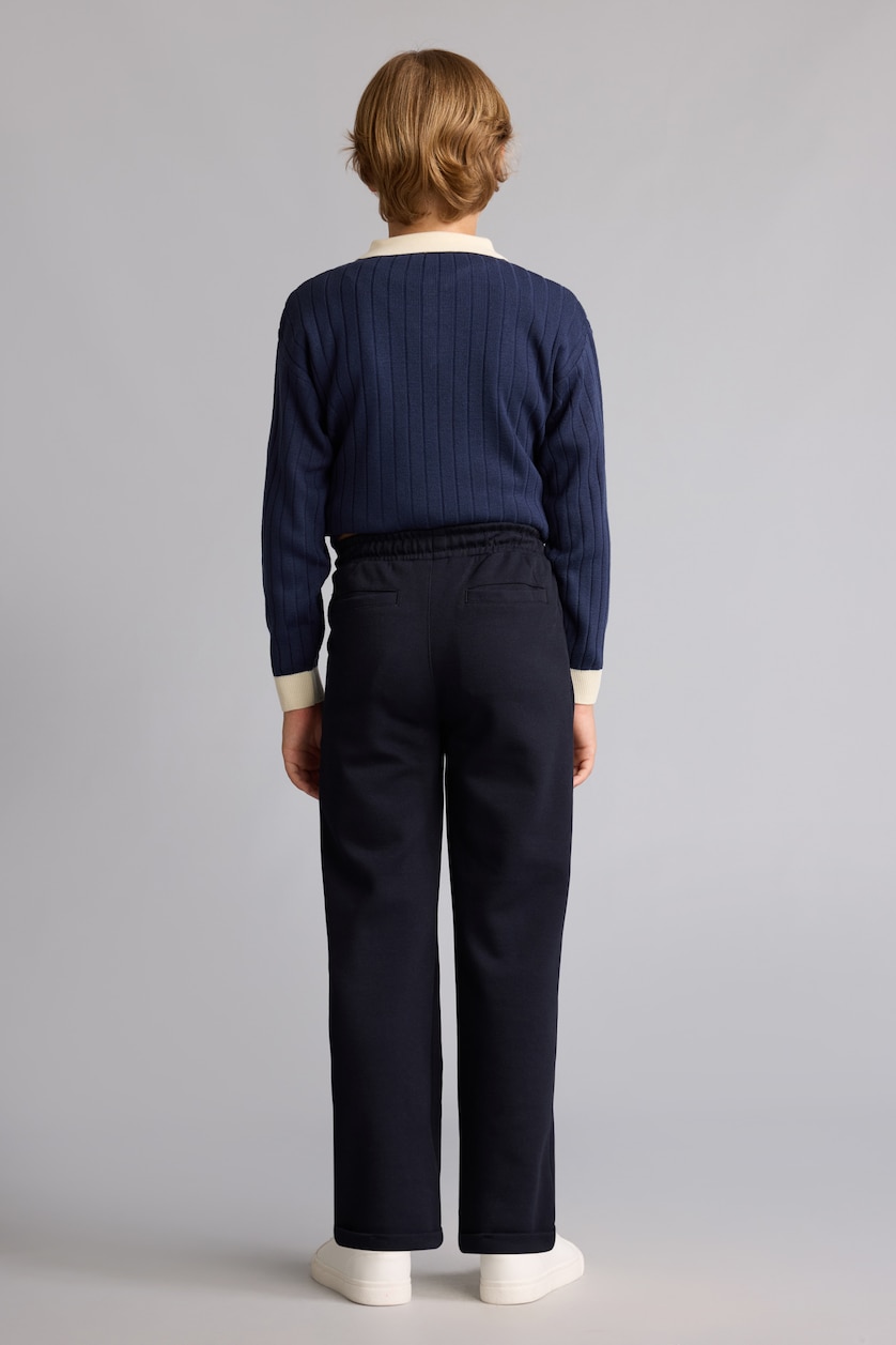 BOYS & TEENS NAVY Boy Regular Fit 100% cotton Straight Leg Navy Blue Trousers