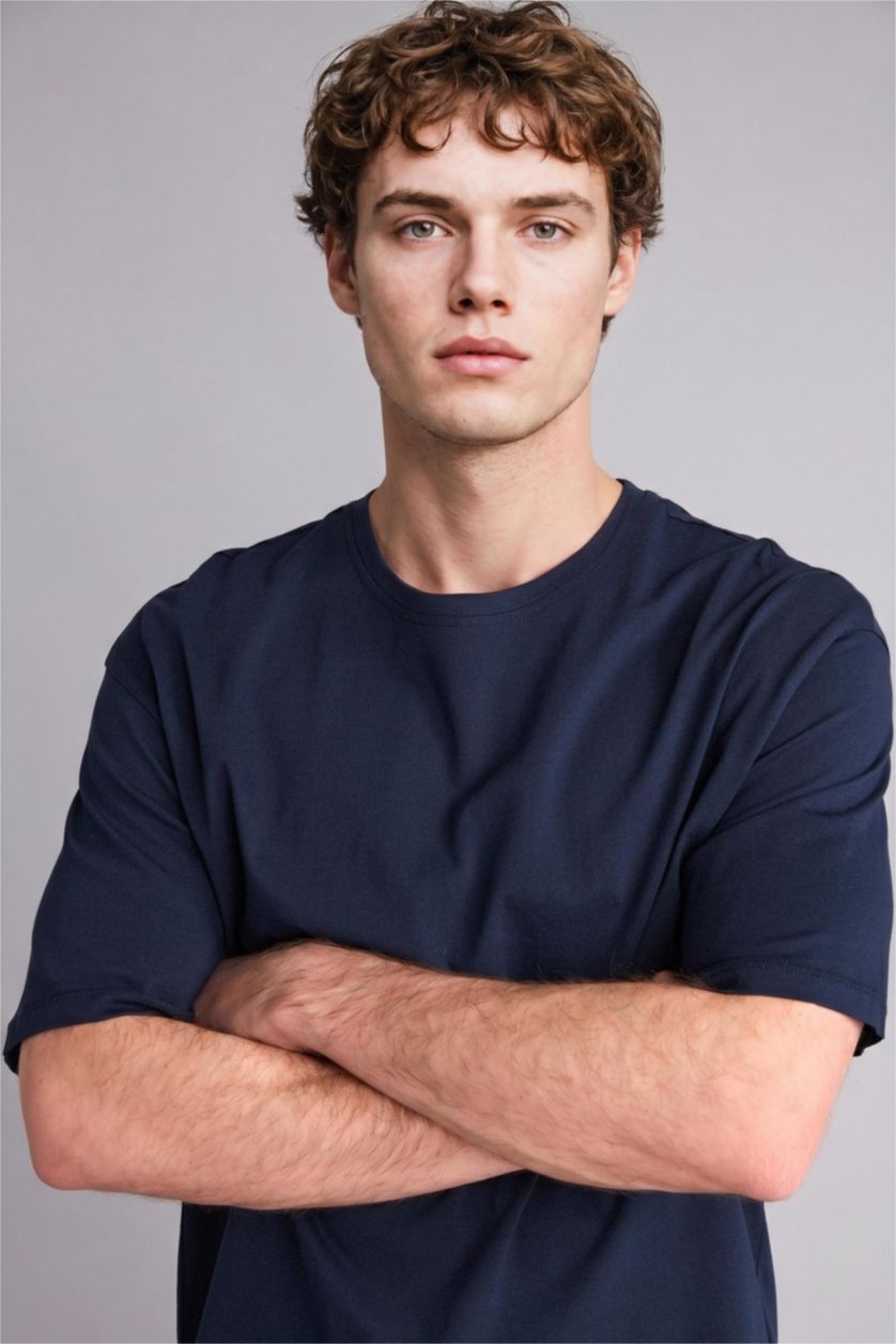 Ерлер әскери-теңіз Boxy Fit дөңгелек жағалы үсті