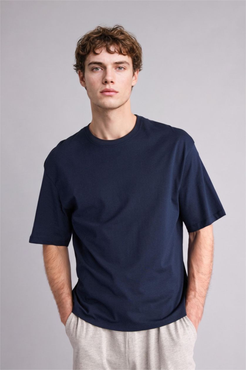 Ерлер әскери-теңіз Boxy Fit дөңгелек жағалы үсті