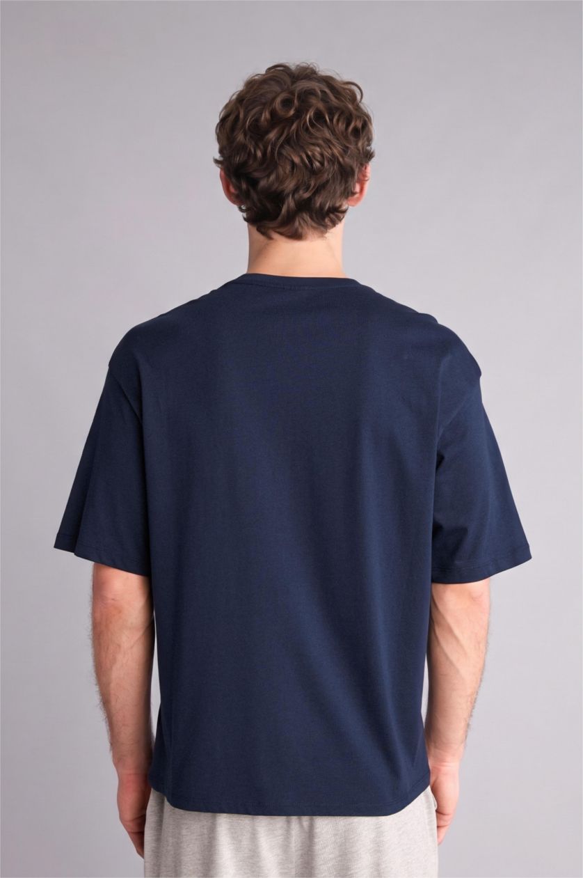 Ерлер әскери-теңіз Boxy Fit дөңгелек жағалы үсті