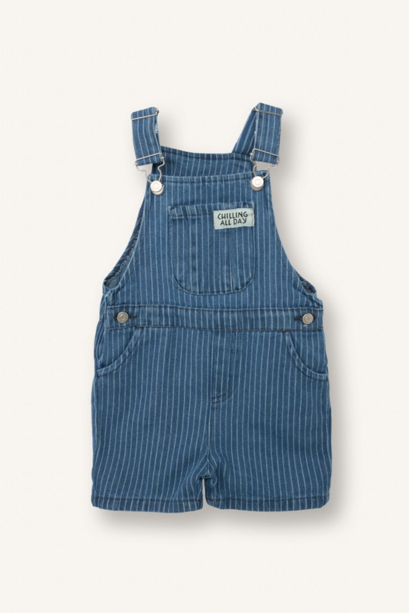 BABY BOY Blue جمبسوت جينز اولادي مخطط