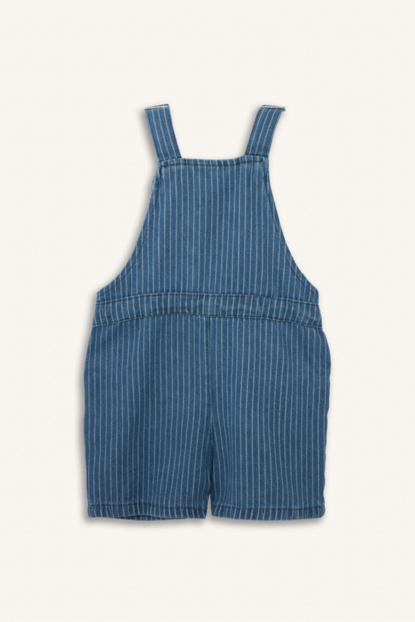 Erkek Bebek Mavi Çizgili Jean Tulum Erkek Bebek