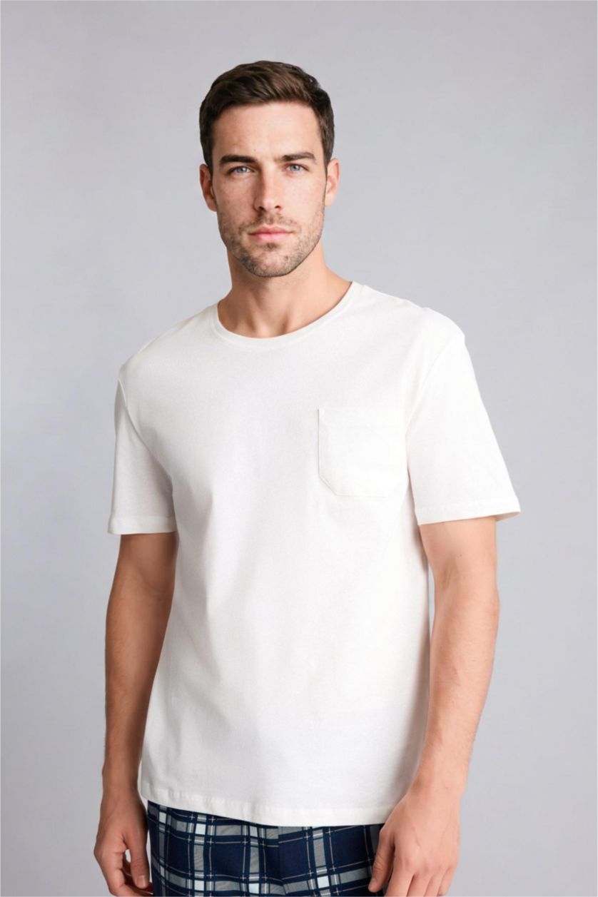 Erkek Beyaz New Regular Fıt Tişört