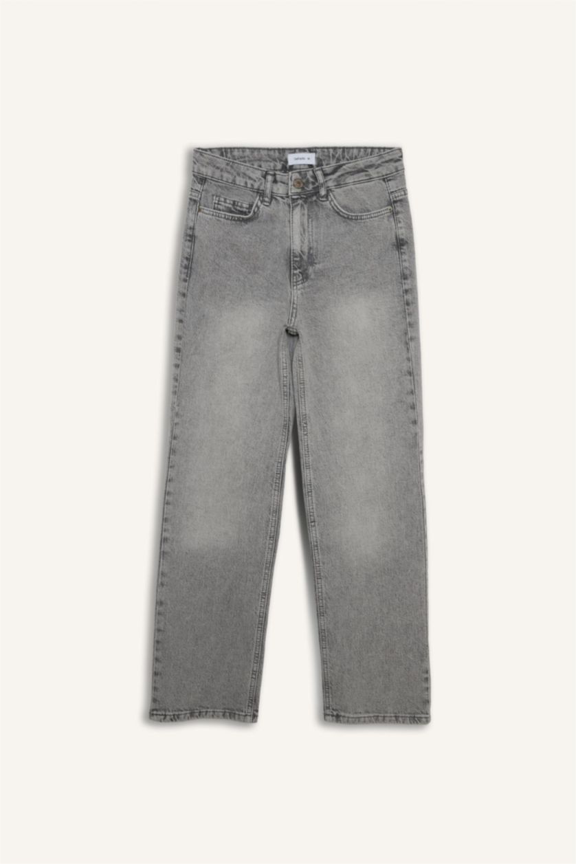 WOMAN Grey Ankle Length Denim Trousers