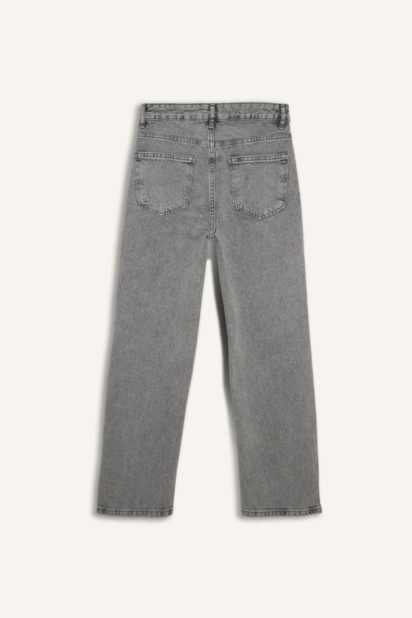 WOMAN Grey Ankle Length Denim Trousers