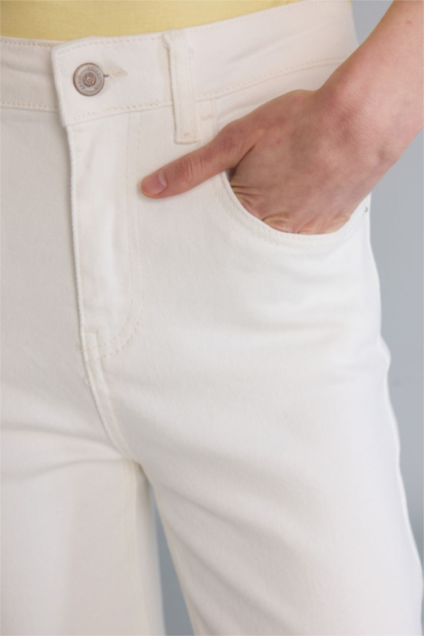 Әйелдерге АҚ Crop Flare Fit жоғары белді балақ ұшы кесілген тобыққа дейінгі джинс шалбар