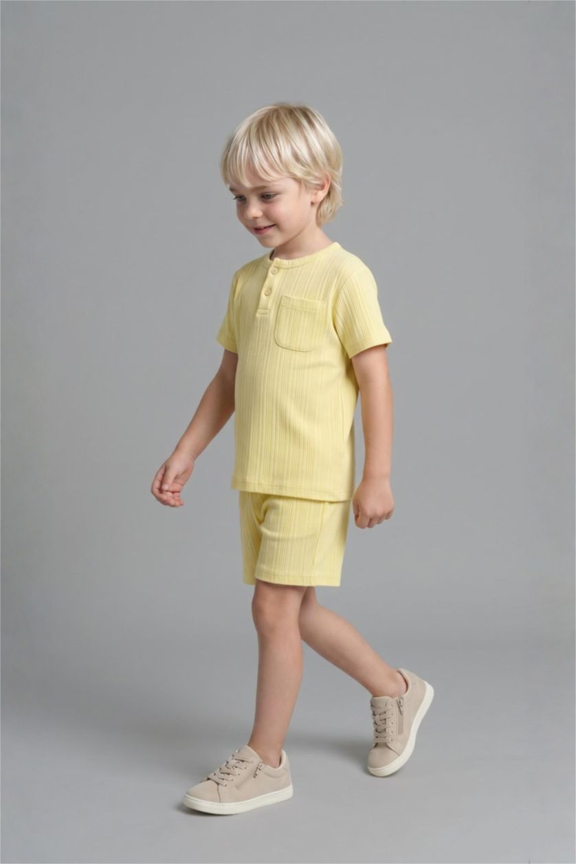 Baby Boys Yellow 2 piece Regular Fit Knitted Pyjamas