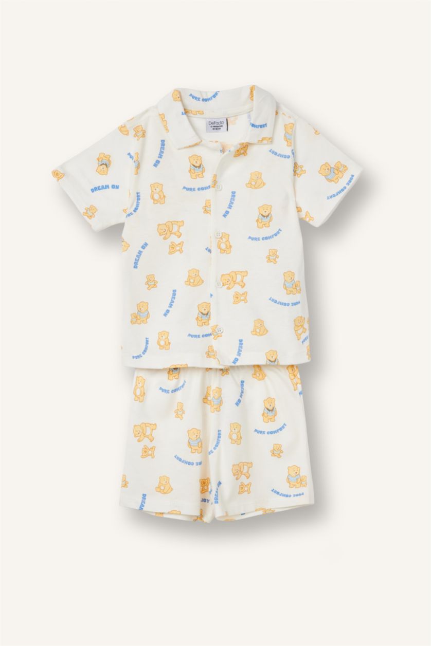 Baby Boys Ecru 2 piece Regular Fit Knitted Pyjamas