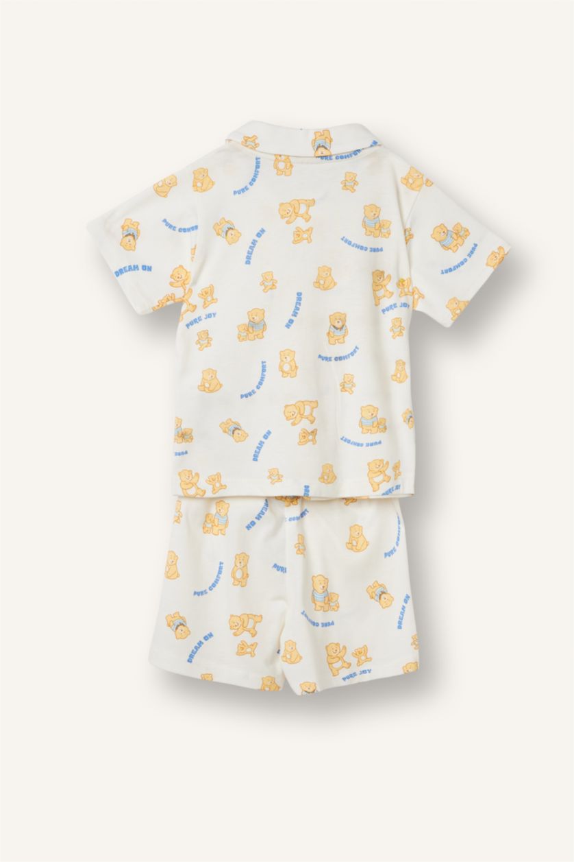 Baby Boys Ecru 2 piece Regular Fit Knitted Pyjamas