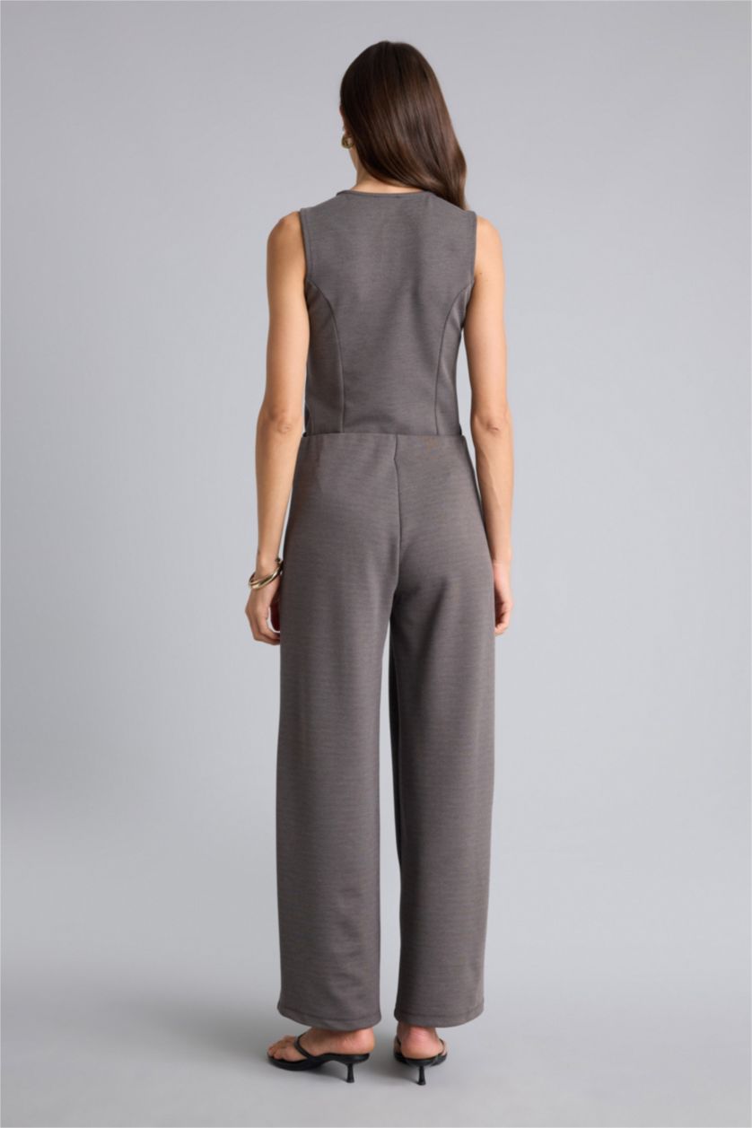 Kadın Koyu Gri Wıde Leg Pantolon