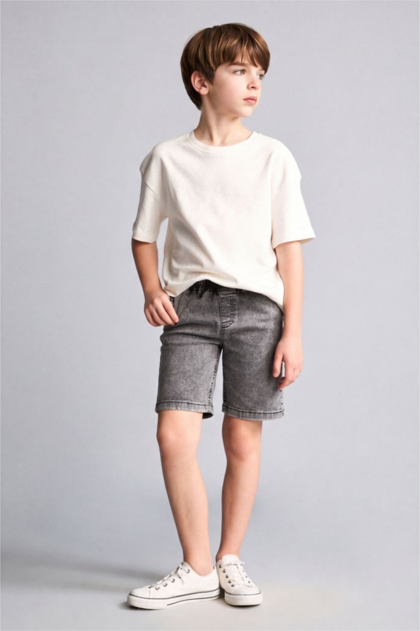 GARÇONS Gris Short en jean Coupe régulière pour garçon