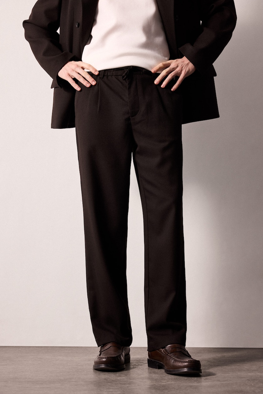 HOMME Marron Foncé Droit Pantalon