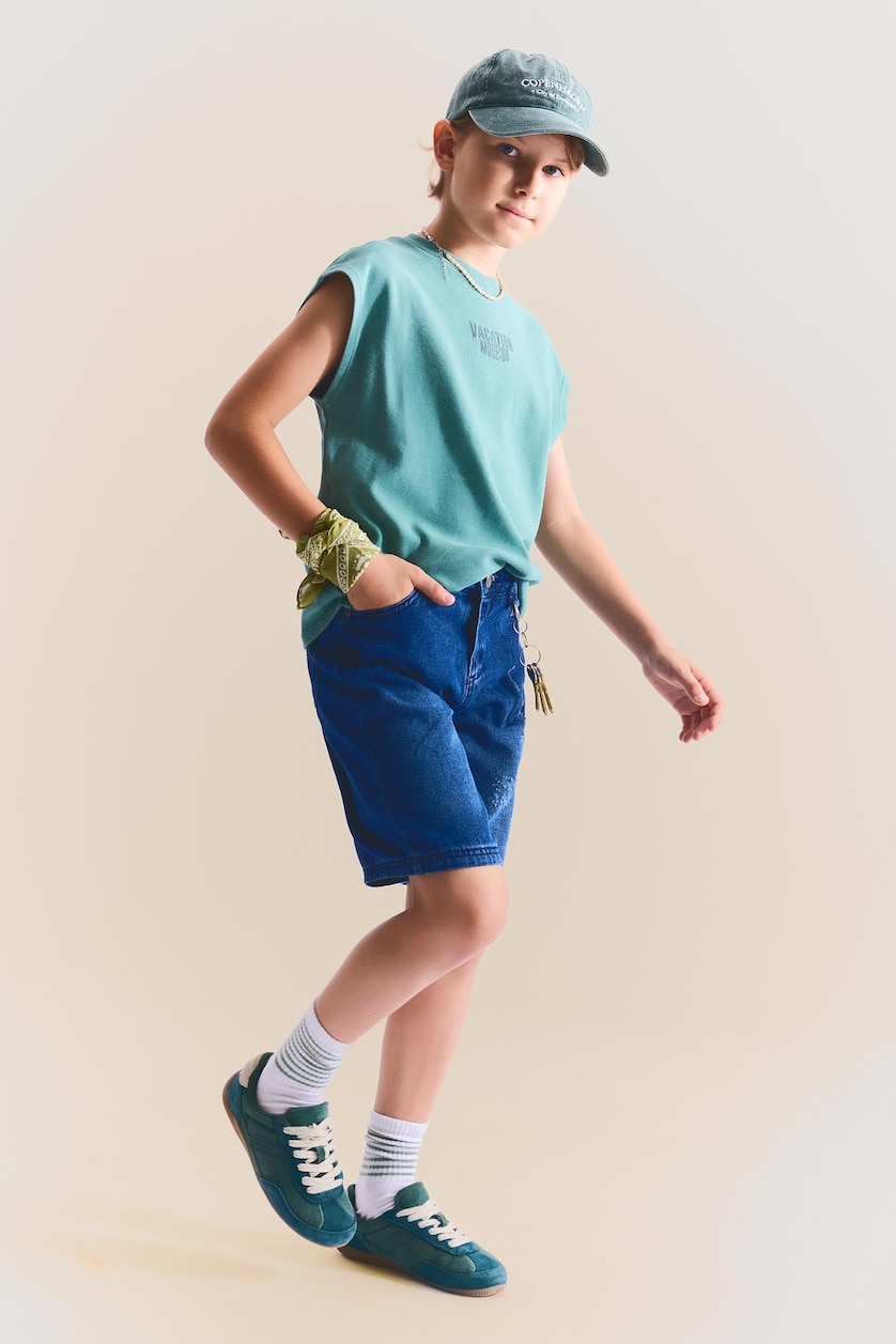 Young Boys - Teen Boys Blue Boy Regular Fit Denim Shorts