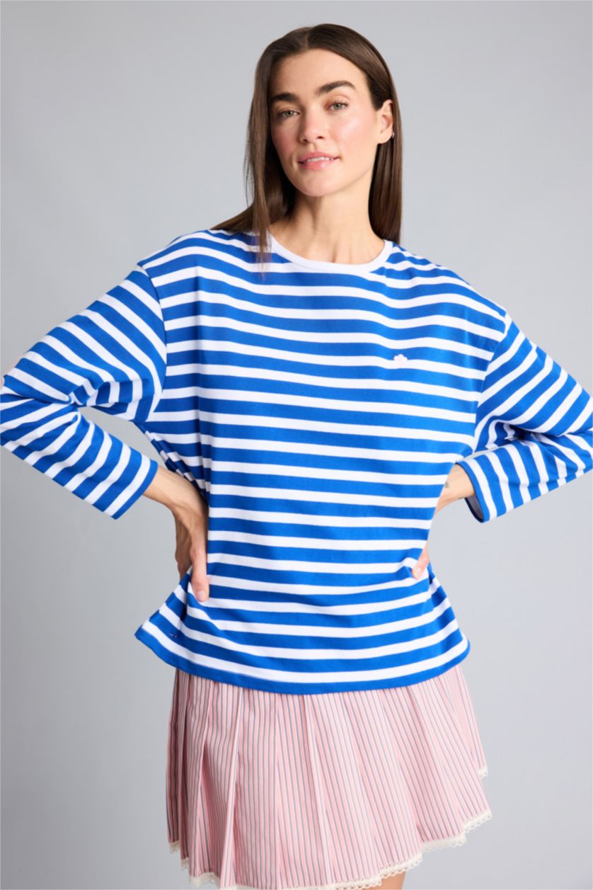 Kadın Kırık Beyaz Afra x Defacto Oversıze Baskılı Sweatshirt