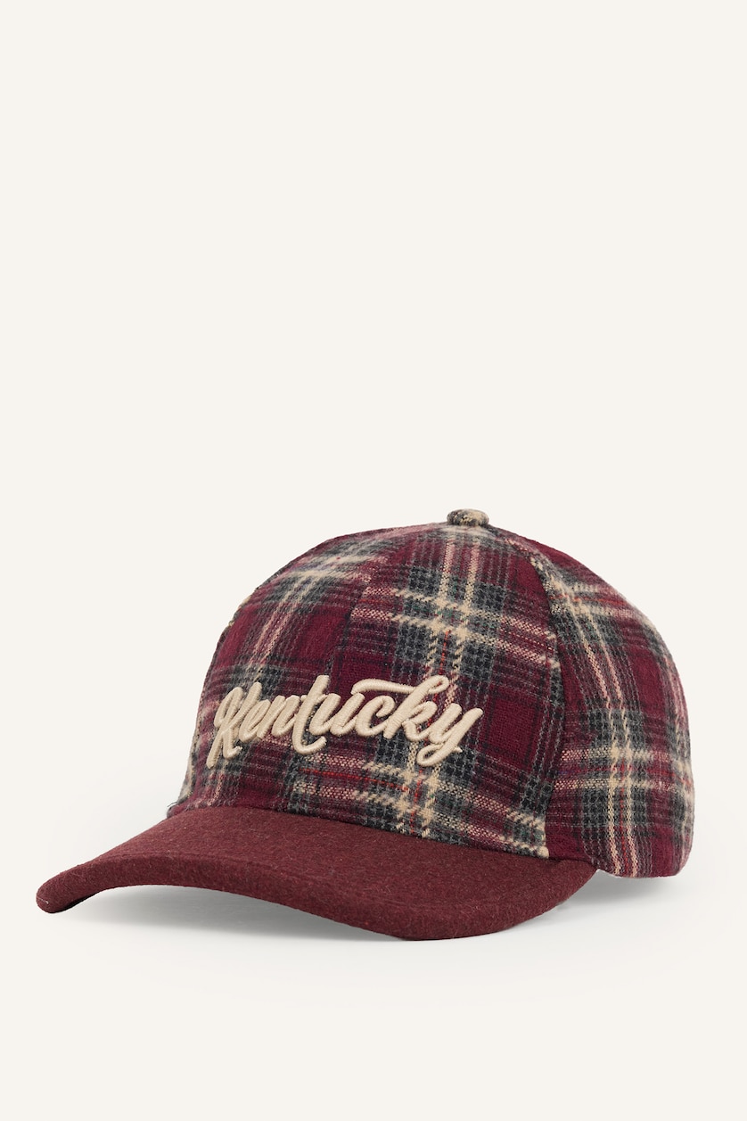 Men Bordeaux Man Plaid Hat