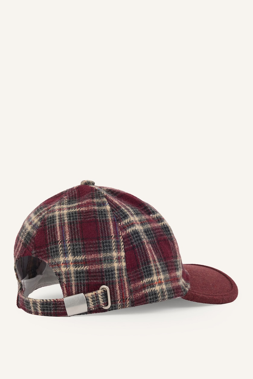 Men Bordeaux Man Plaid Hat