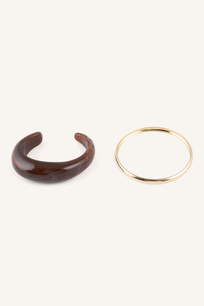 Woman Brown Woman 2 Piece Bracelet Set