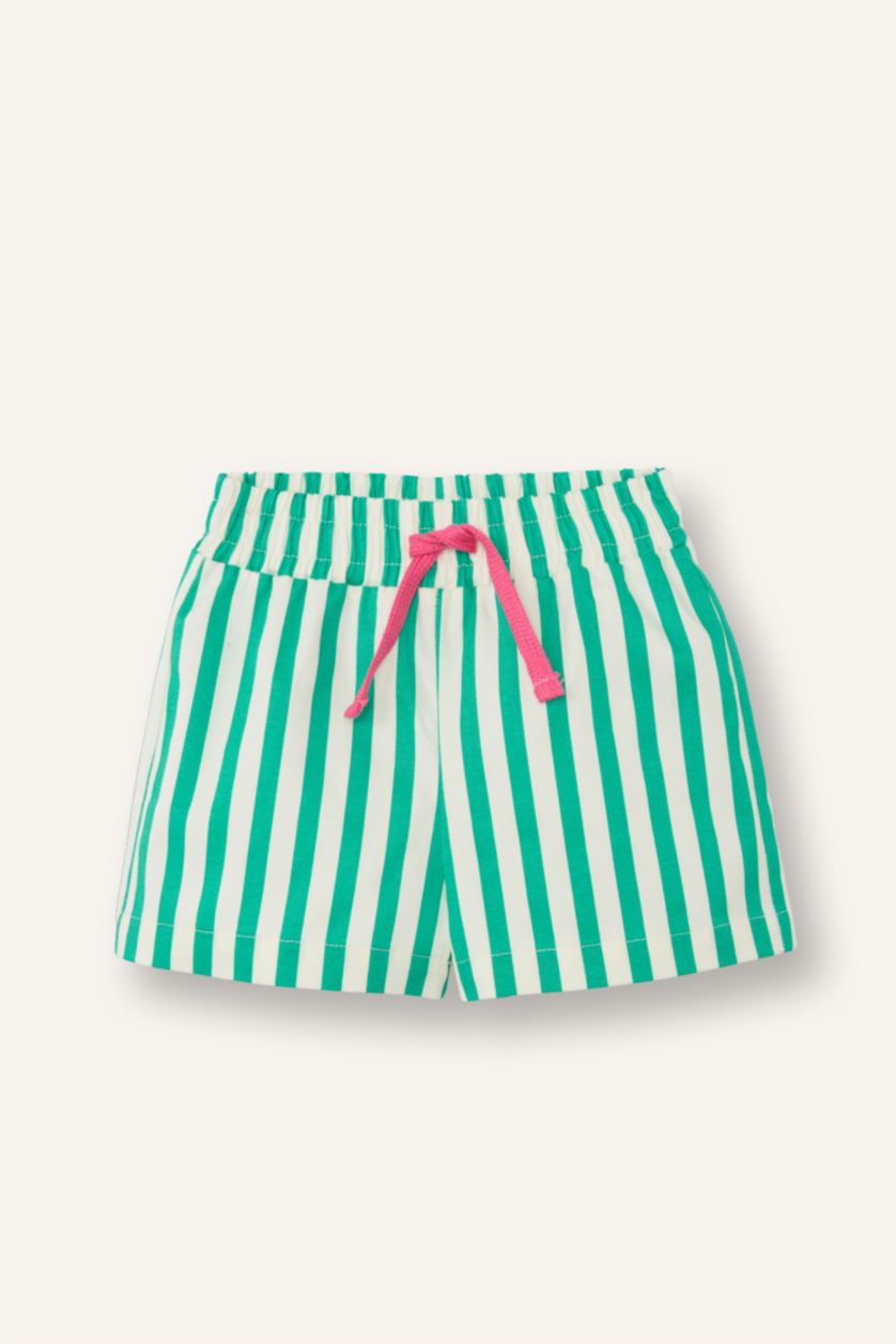 BÉBÉ FILLE Écru Ensemble T-shirt dos imprimé et Short rayé pour bébé fille