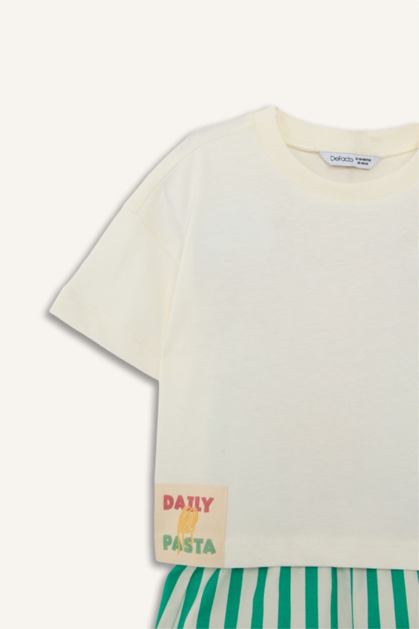 Kız Bebek Ekru Meyve 2'Li Takım Kız Bebek