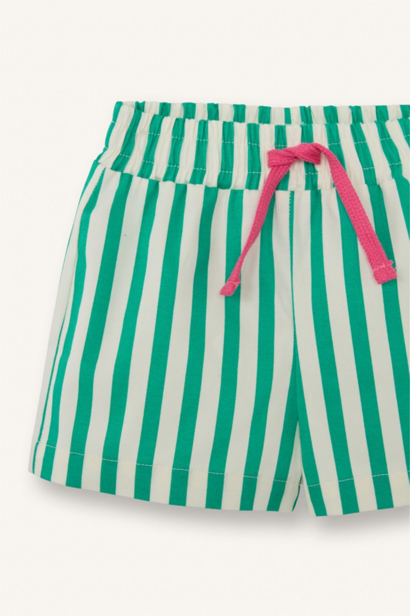 BÉBÉ FILLE Écru Ensemble T-shirt dos imprimé et Short rayé pour bébé fille