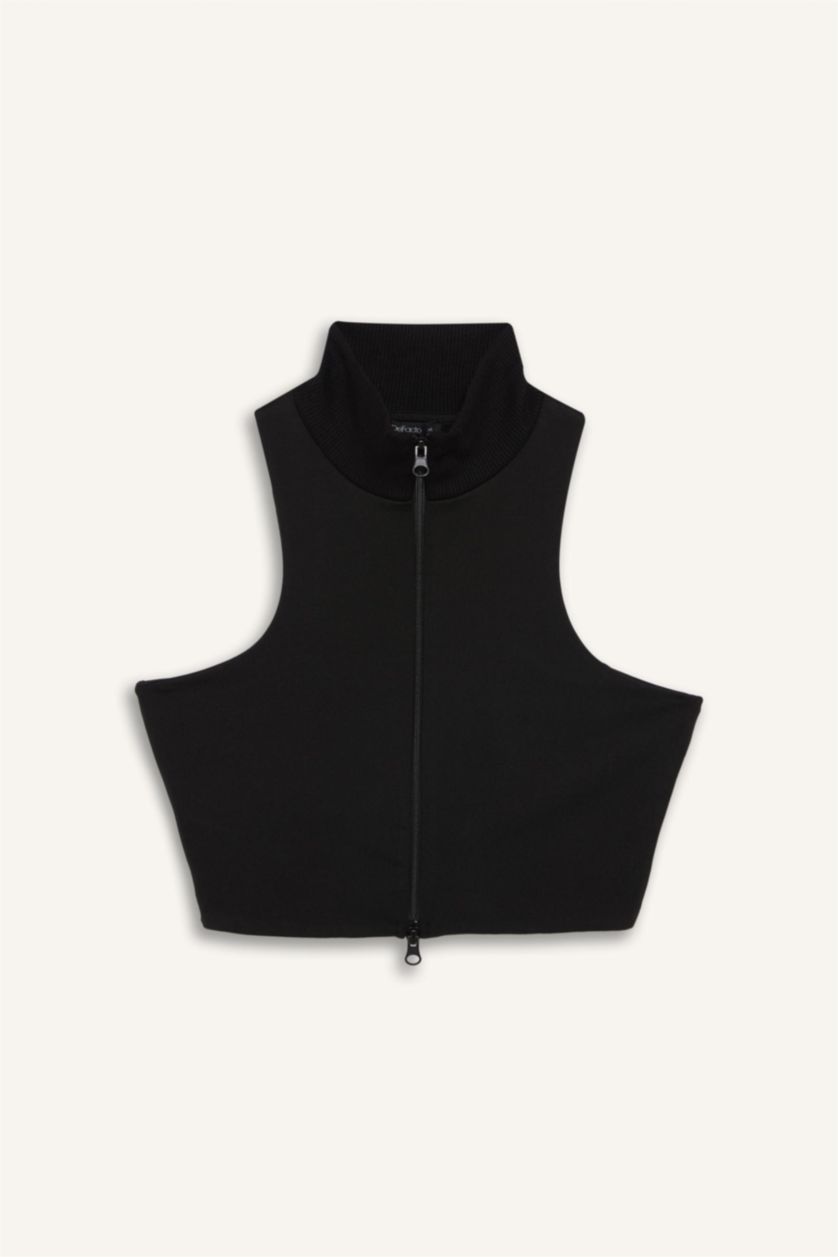 Kadın Siyah Afra x Defacto Fıtted Dik Yaka Atlet