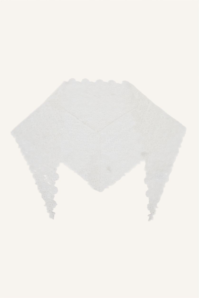Kadın Ekru Kadın Dantel İşlemeli Bandana