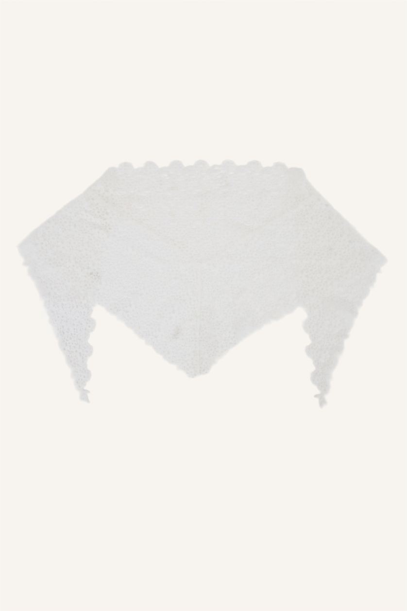 Kadın Ekru Kadın Dantel İşlemeli Bandana