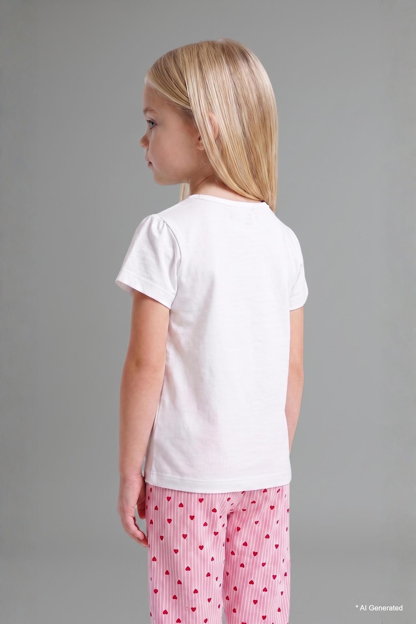 Baby Girls White Baby Girl 100% Cotton Regular Fit Printed Polka Dot 2 Piece Pyjama Set