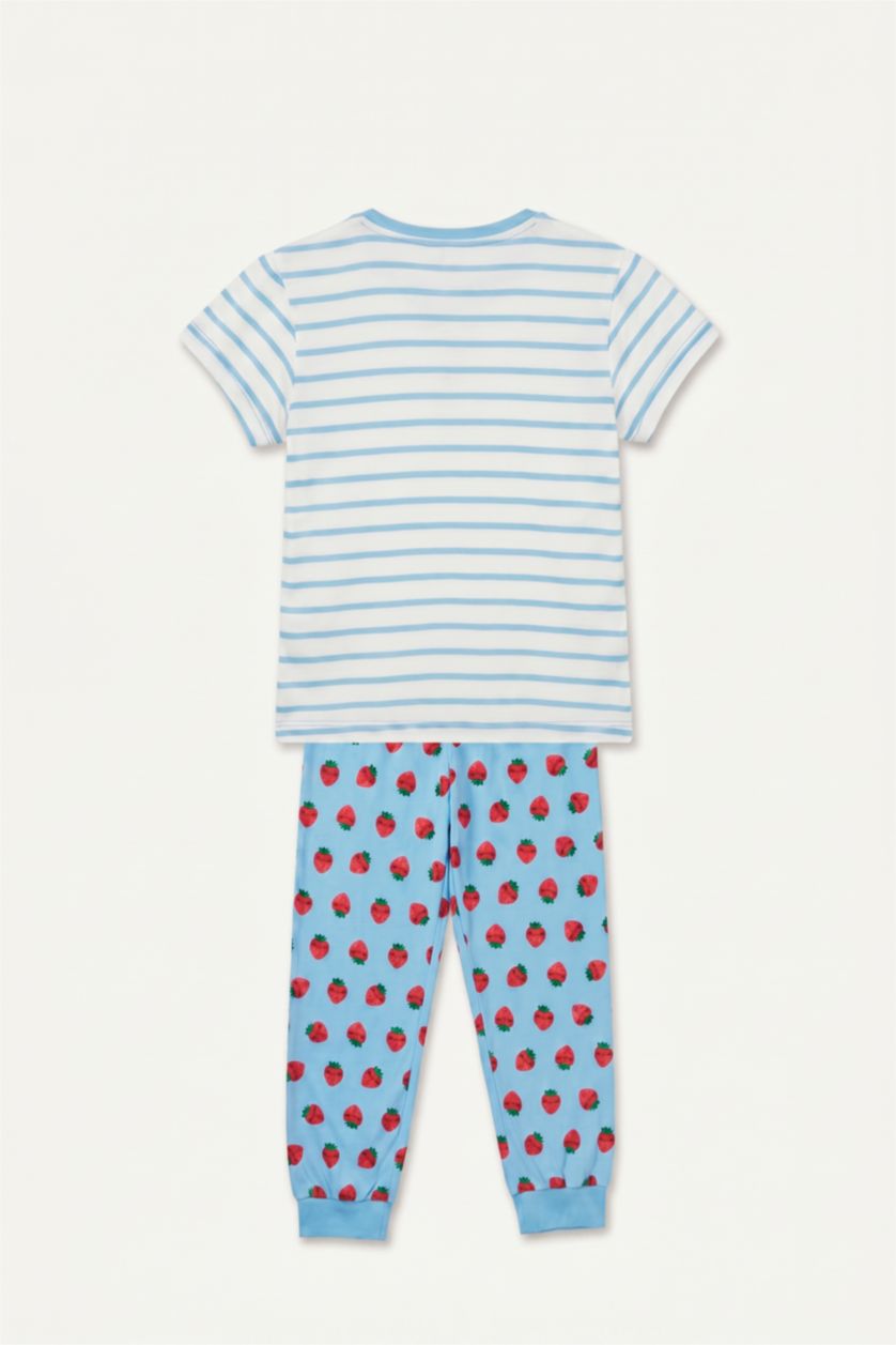 Baby Girls White 2 piece Regular Fit Knitted Pyjamas