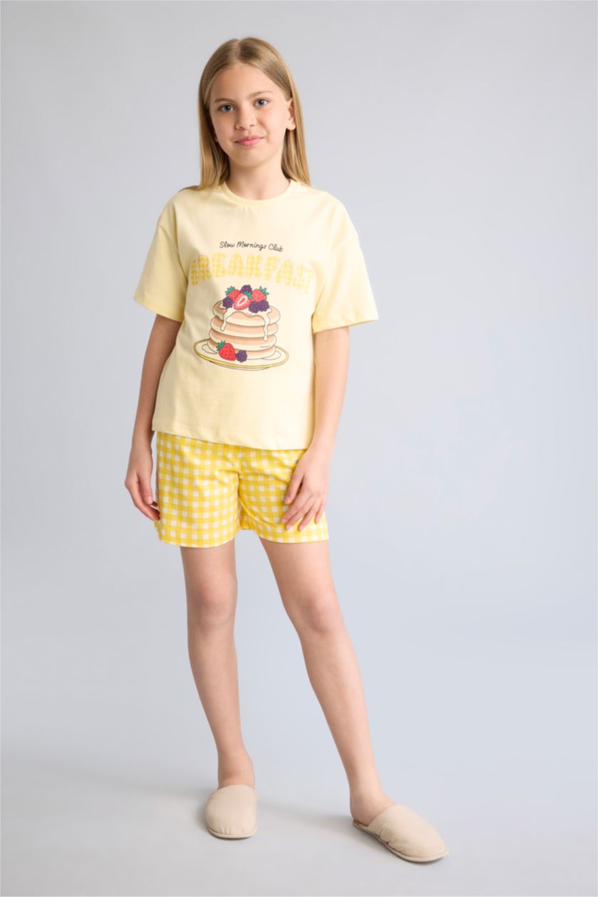 Young Girls - Teen Girls Light Yellow 2 piece Regular Fit Knitted Pyjamas