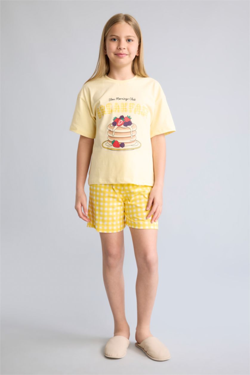 Young Girls - Teen Girls Light Yellow 2 piece Regular Fit Knitted Pyjamas