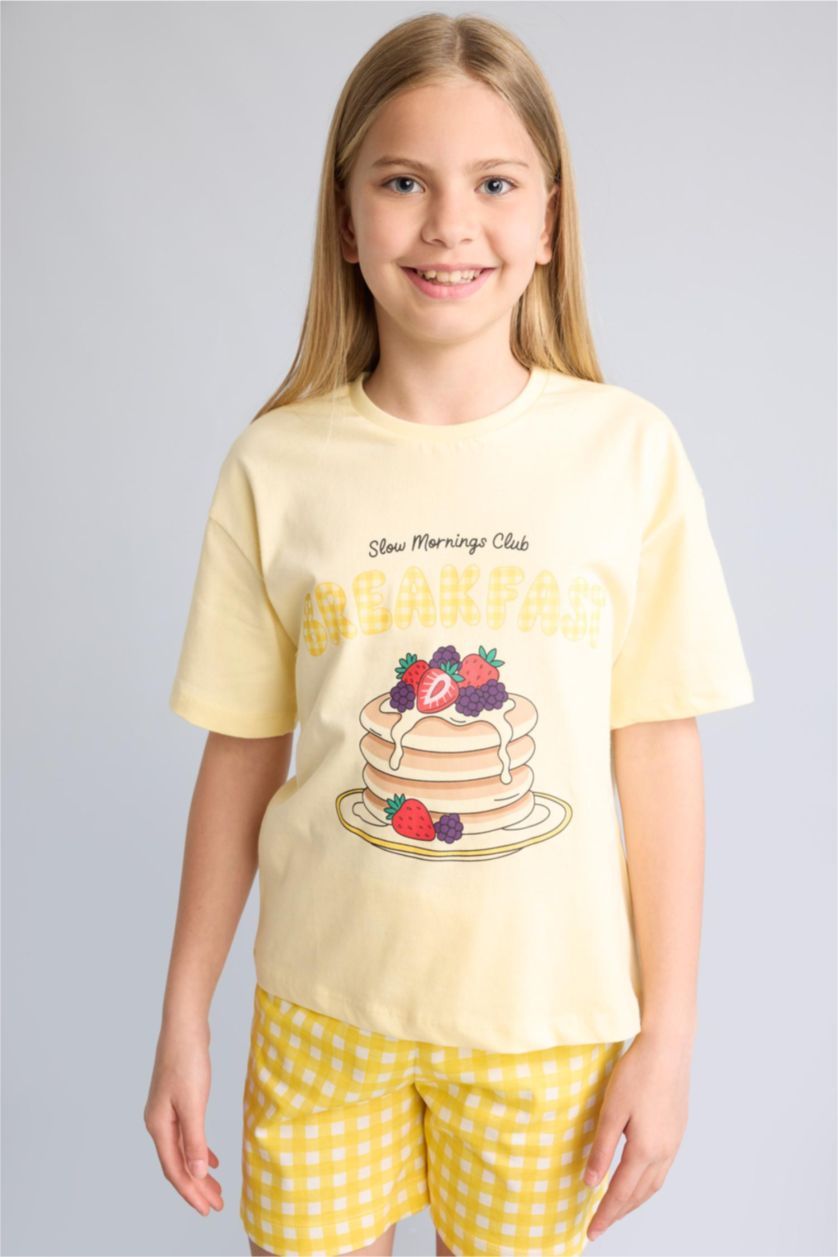 GIRLS & TEENS Light Yellow Girl 2 piece Regular Fit Knitted Pyjamas Set