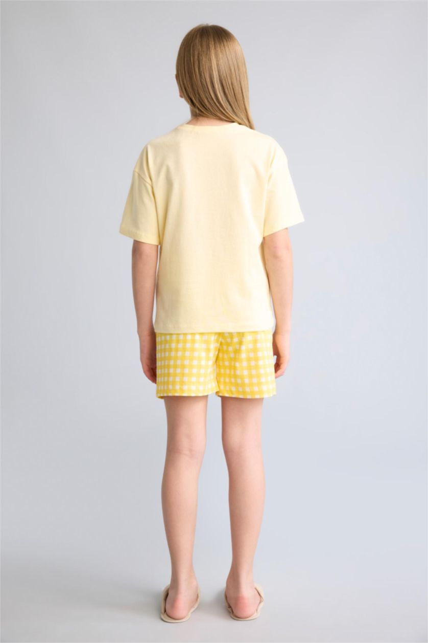 GIRLS & TEENS Light Yellow Girl 2 piece Regular Fit Knitted Pyjamas Set