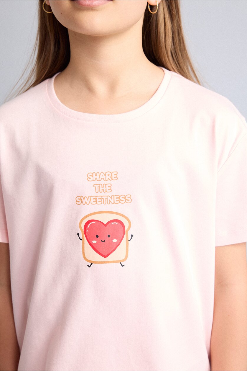 Young Girls - Teen Girls Light Pink 2 piece Regular Fit Knitted Pyjamas