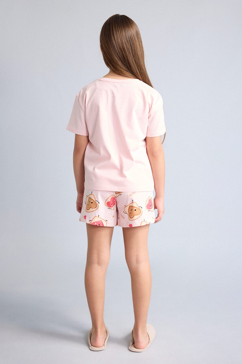 Young Girls - Teen Girls Light Pink 2 piece Regular Fit Knitted Pyjamas