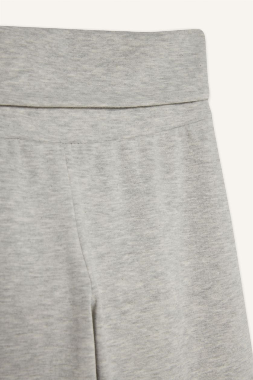 Kız Çocuk - Genç Kız Ekru Regular Fıt Ribana 2'li Pijama Takımı Kız Çocuk