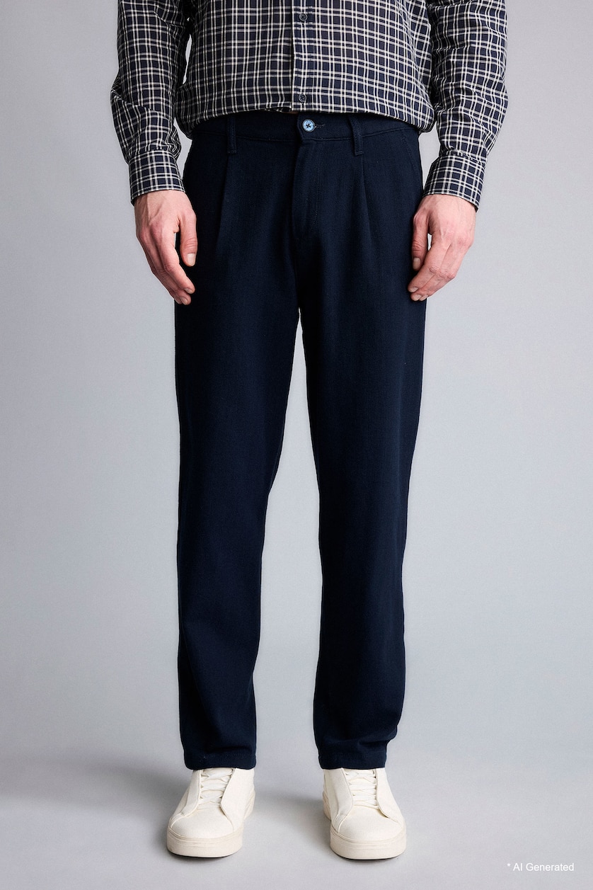 HOMME Marin Pantalon Coupe décontractée