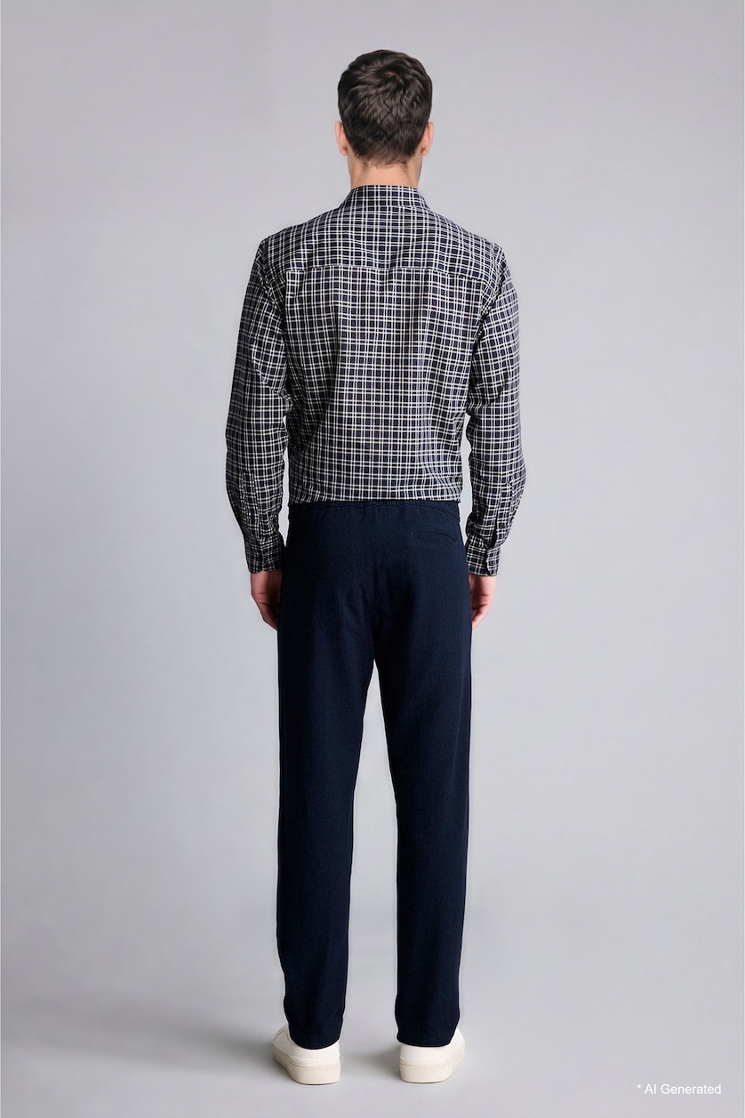 HOMME Marin Pantalon Coupe décontractée