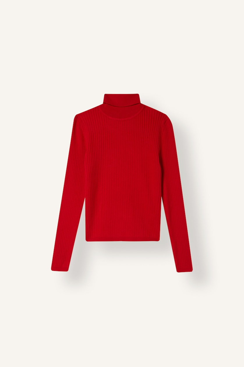 Young Girls - Teen Girls Red Girl Regular Fit Turtleneck Pullover
