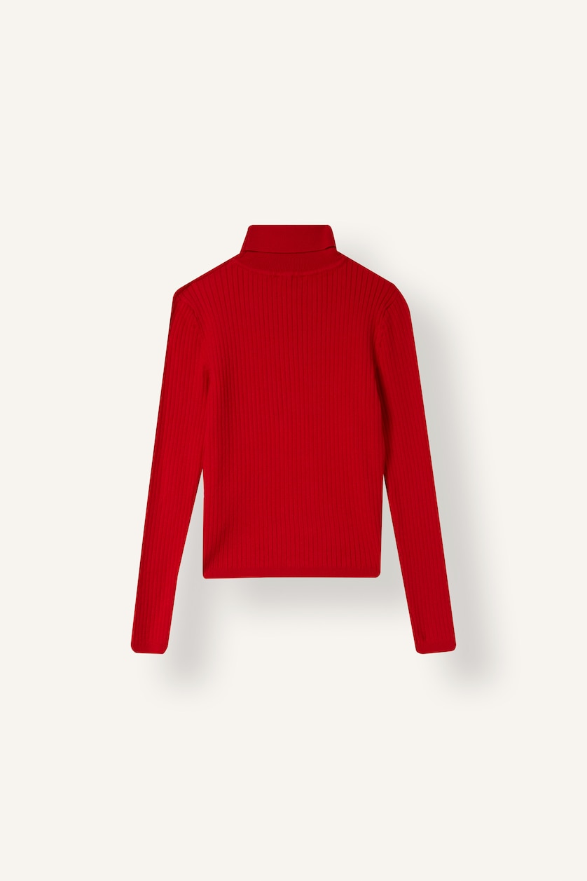 Young Girls - Teen Girls Red Girl Regular Fit Turtleneck Pullover