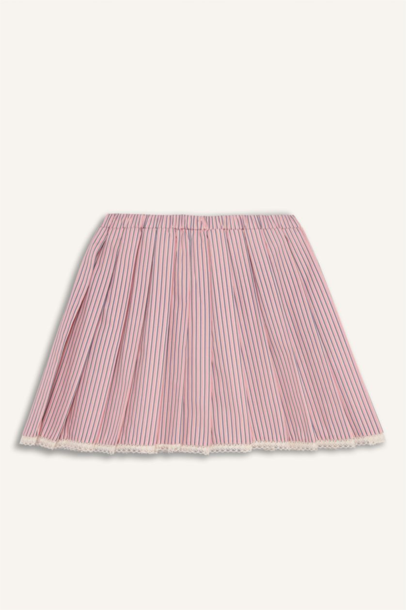 نساء زهري فاتح تنورة قصير بوبلين بطيات بخصر عادي