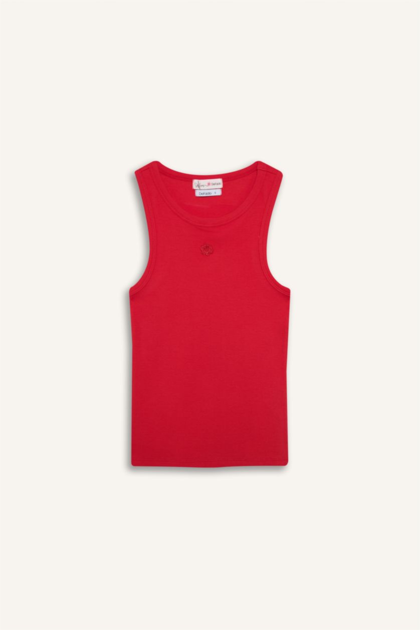 Kadın Kırmızı Afra x Defacto Fıtted Fitilli Kaşkorse Atlet