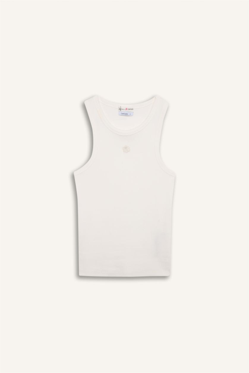 Kadın Kırık Beyaz Afra x Defacto Fıtted  Fitilli Kaşkorse Atlet