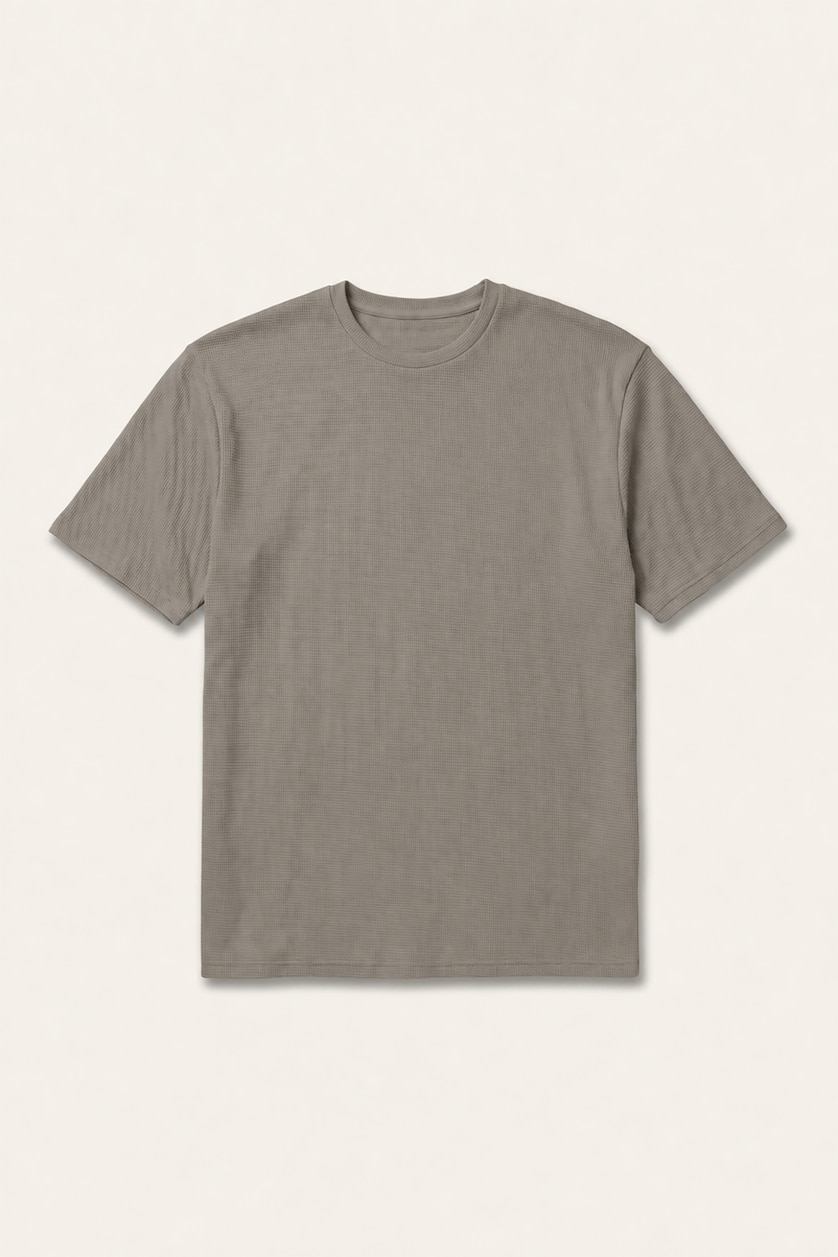 Erkek Gri %100 Pamuk Comfort Fıt Basic Tişört