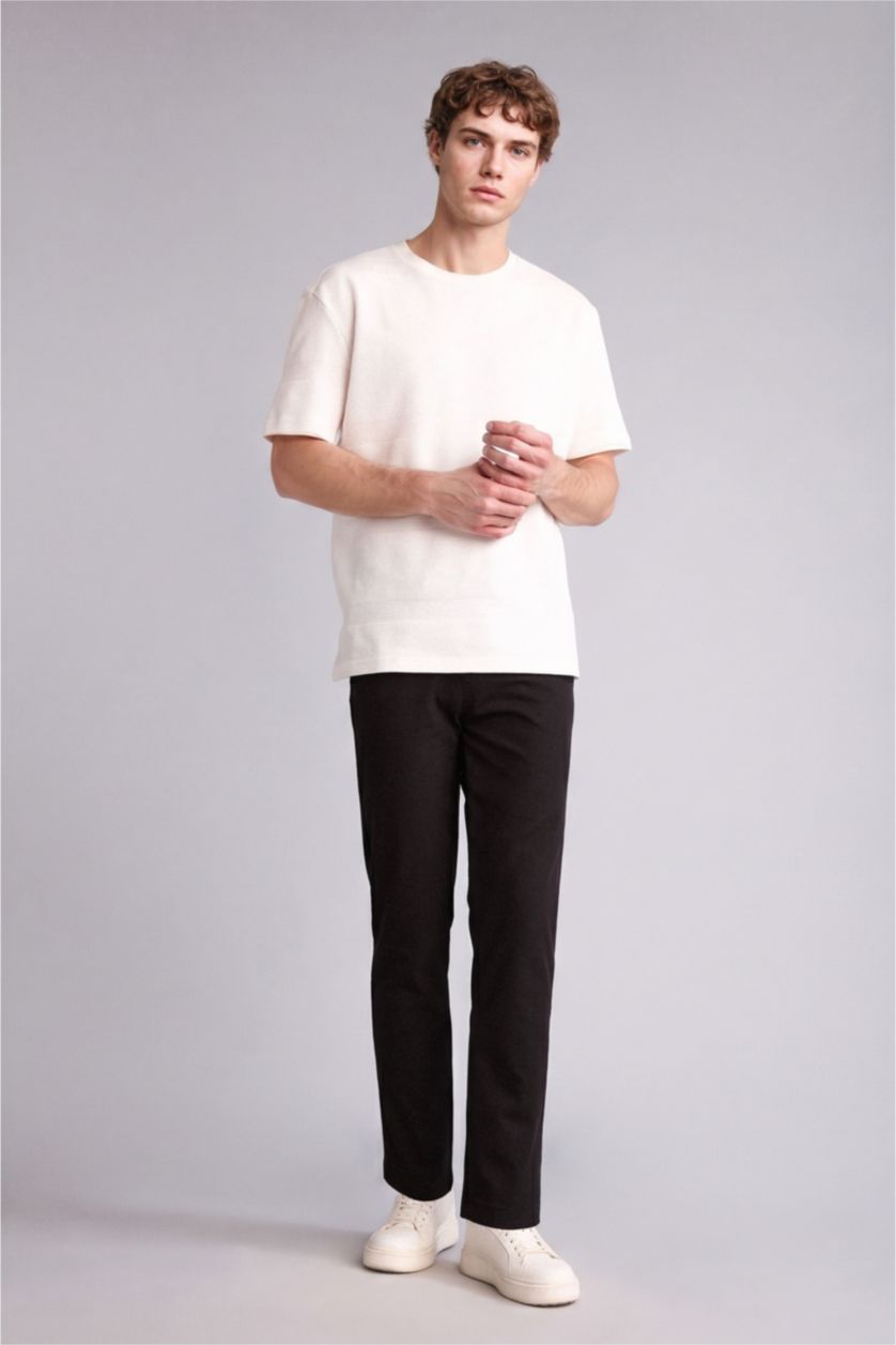 رجال أسود Tapered Fit Trousers