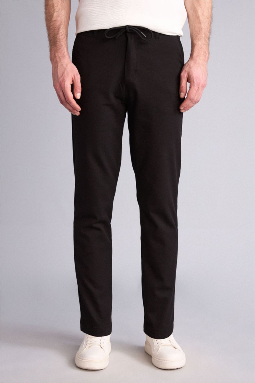 Erkek Siyah Tapered Fıt Pantolon