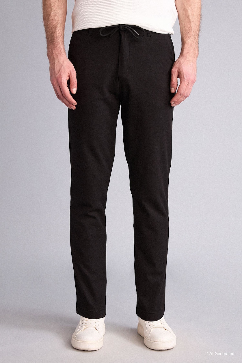 HOMME Noir Pantalon Coupe fuselée